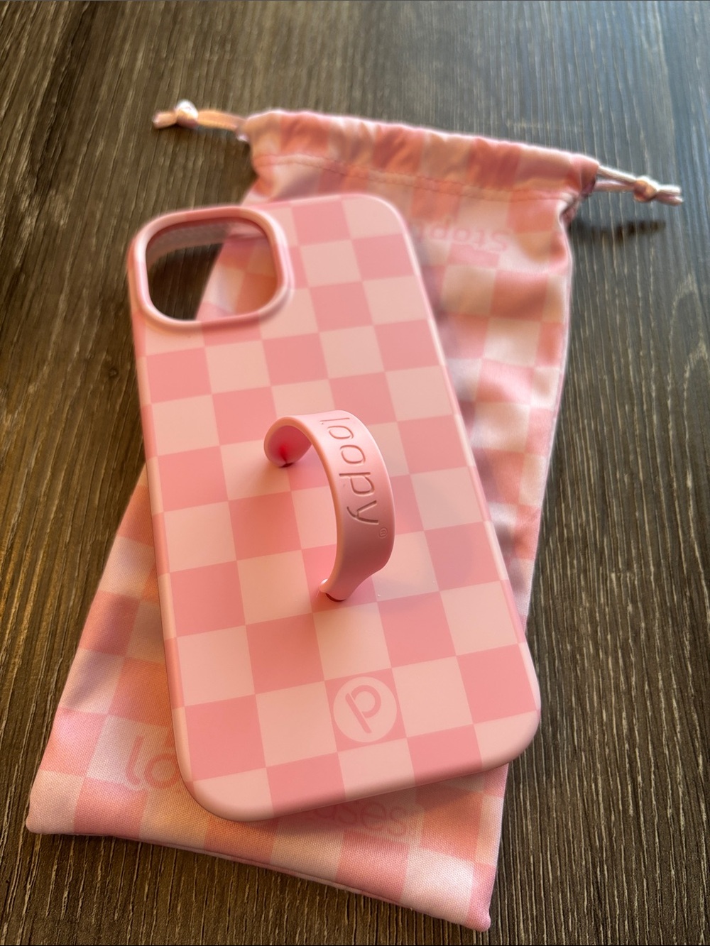 Loopy Case Pink Checkered IPhone 15 regular